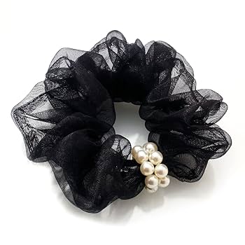 CHANEL パール付きブラックシュシュ 中古】シャネル CHANEL パール付きシュシュ A63896_Y20154_Z3528